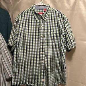 Boys Izod  blue and green plaid XL 16/18